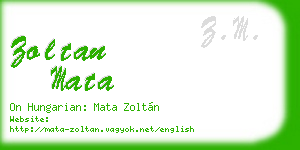 zoltan mata business card